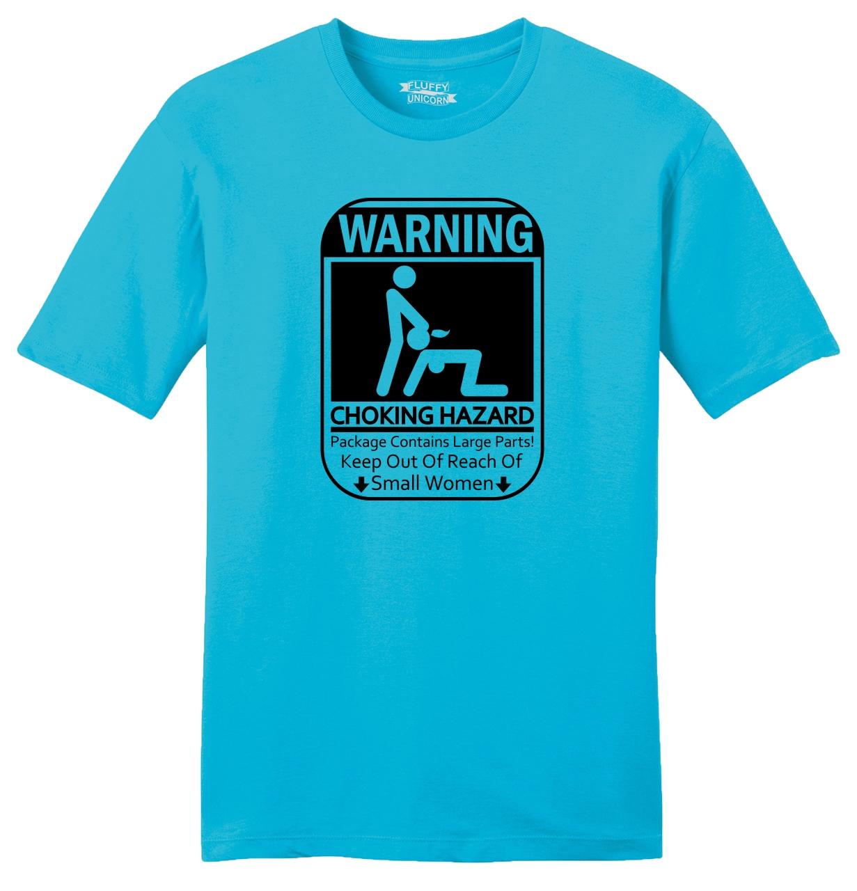 warning choking hazard funny mens soft t shirt adult rude humor