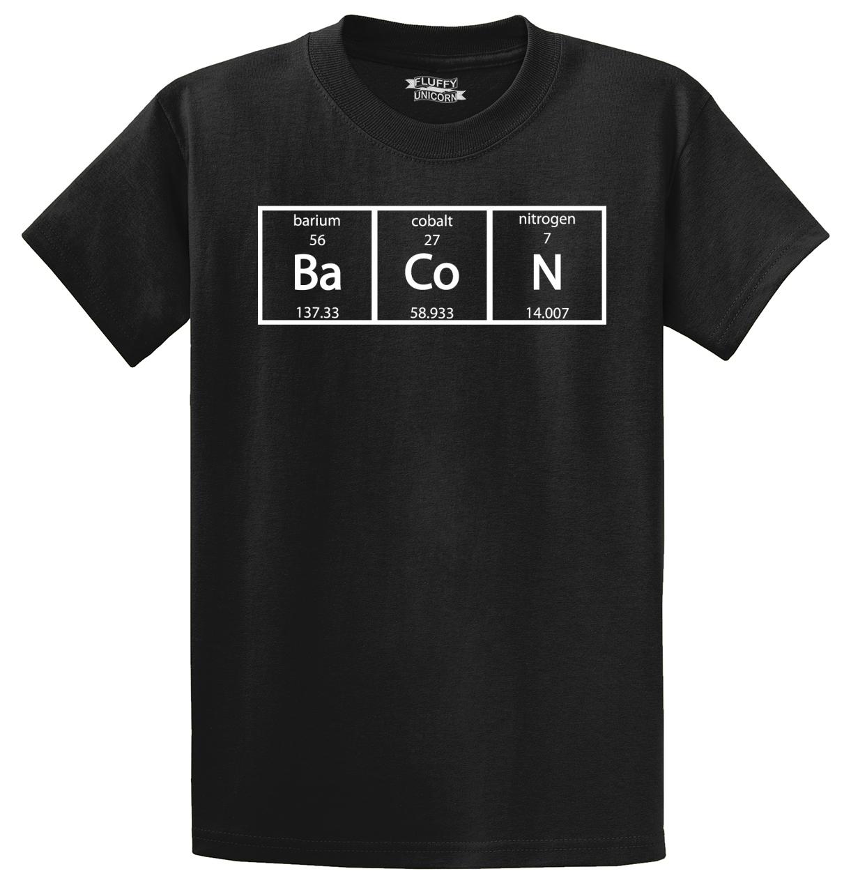 1Tee Mens Bacon Chemistry Element Periodic Table Science T-Shirt 