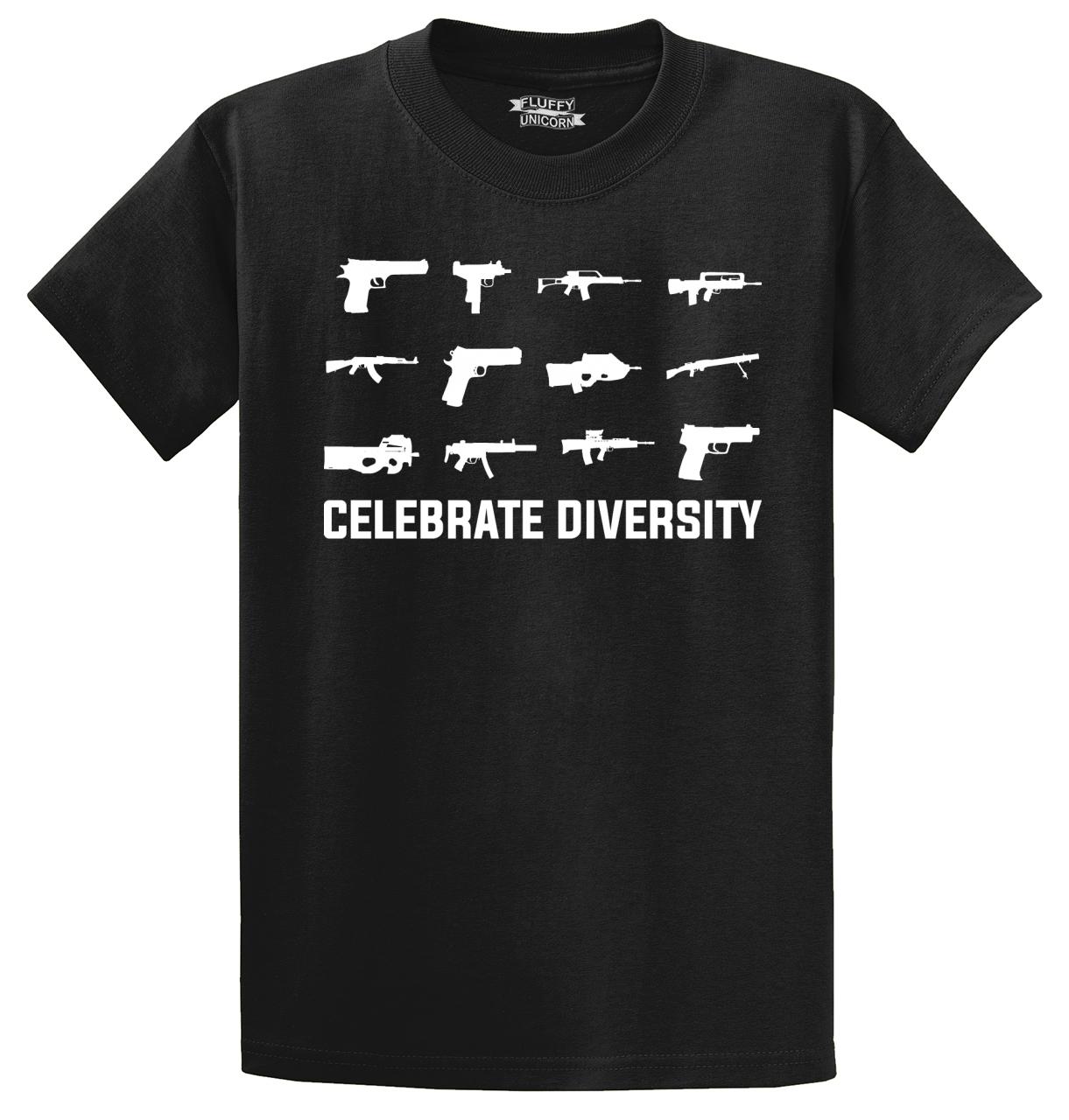 Details about   New Celebrate Diversity Shirt 2nd Amendment Guns Rights Funny T Shirt S-3XL 