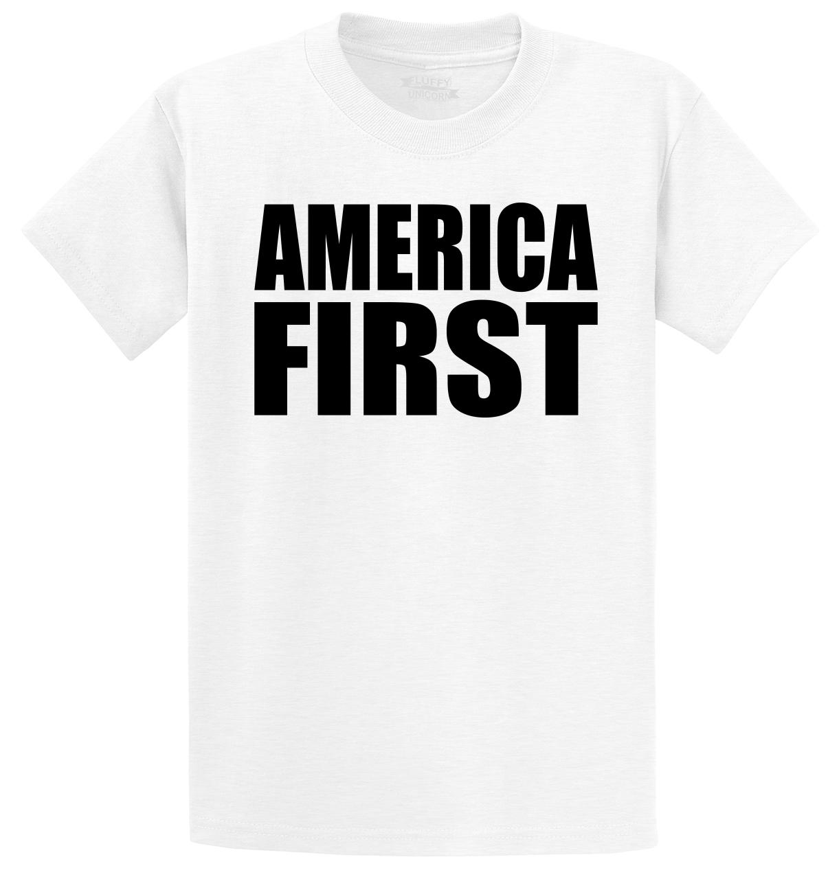 America First T Shirt Donald Trump Political Tee Republican USA Democrat Tee