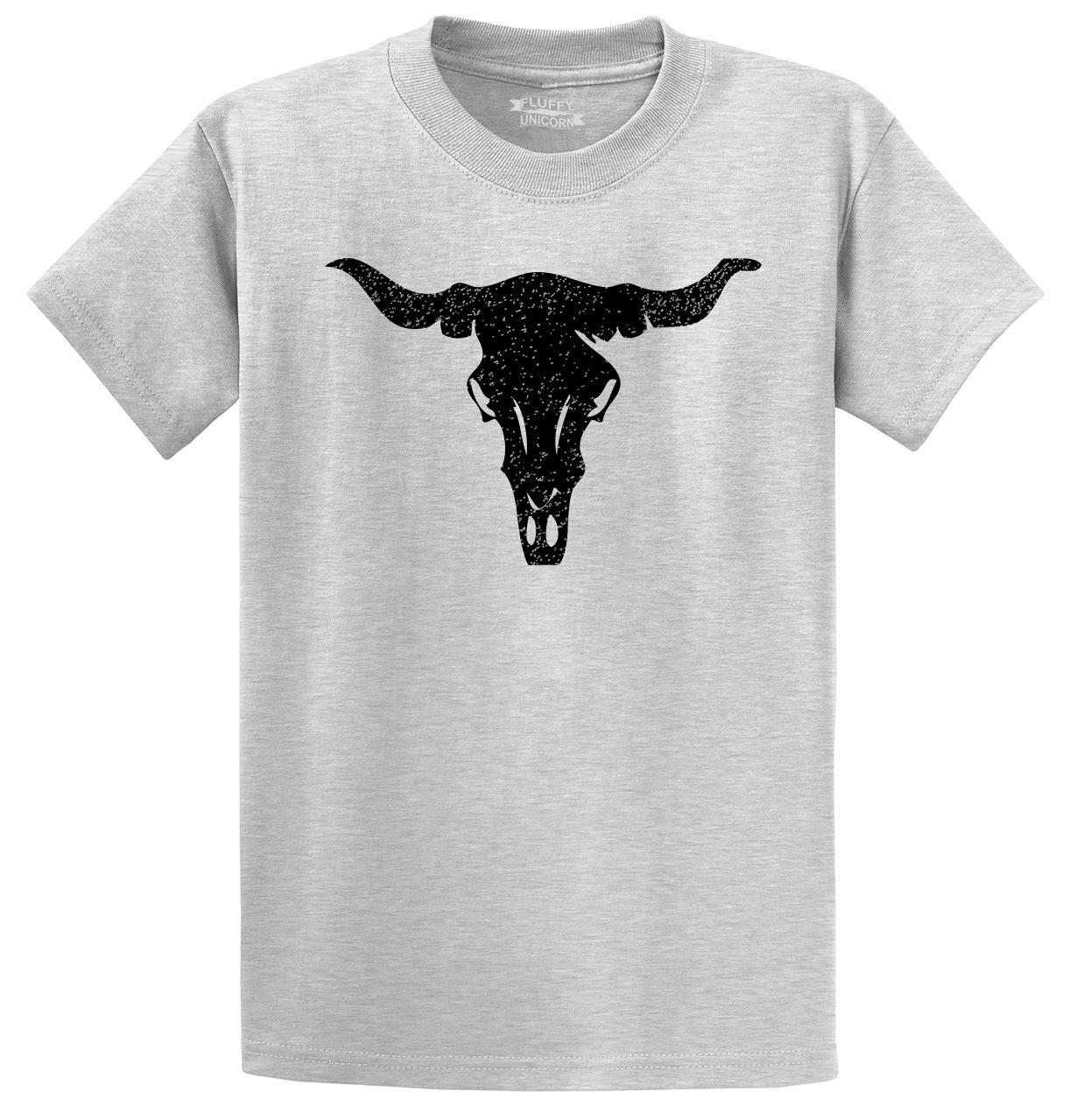 Distressed Longhorn T Shirt Country Cow Skull Graphic Tee | eBay