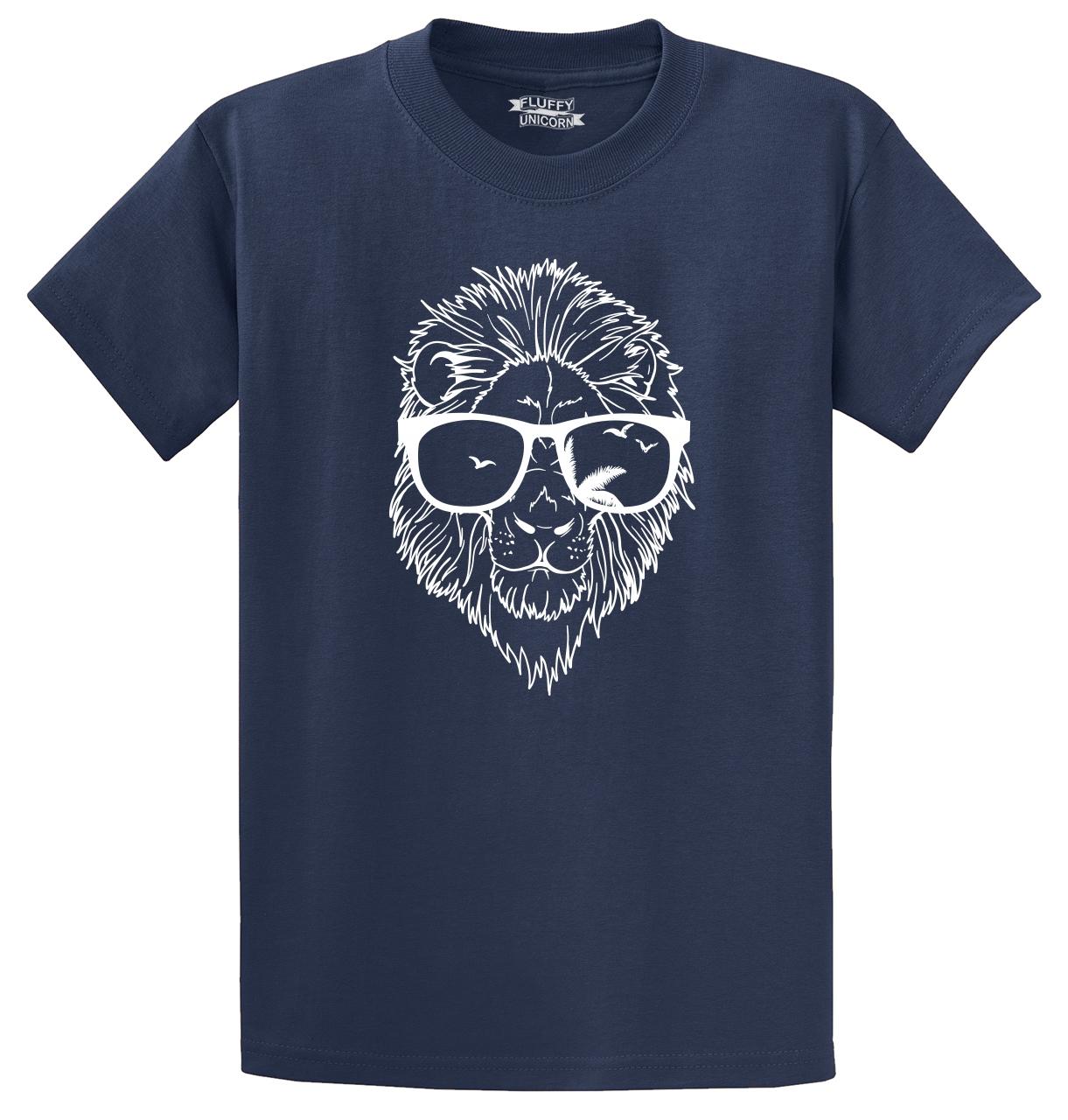 Lion Face With Glasses T Shirt Unisex T Shirt Funny Graphic Gift Mens Tee 