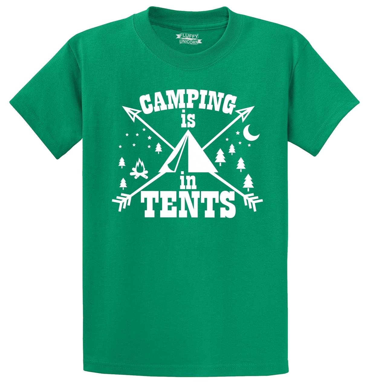 Mens Camping Is In Tents T-Shirt Camper Outdoors Spoof Graphic Shirt | eBay