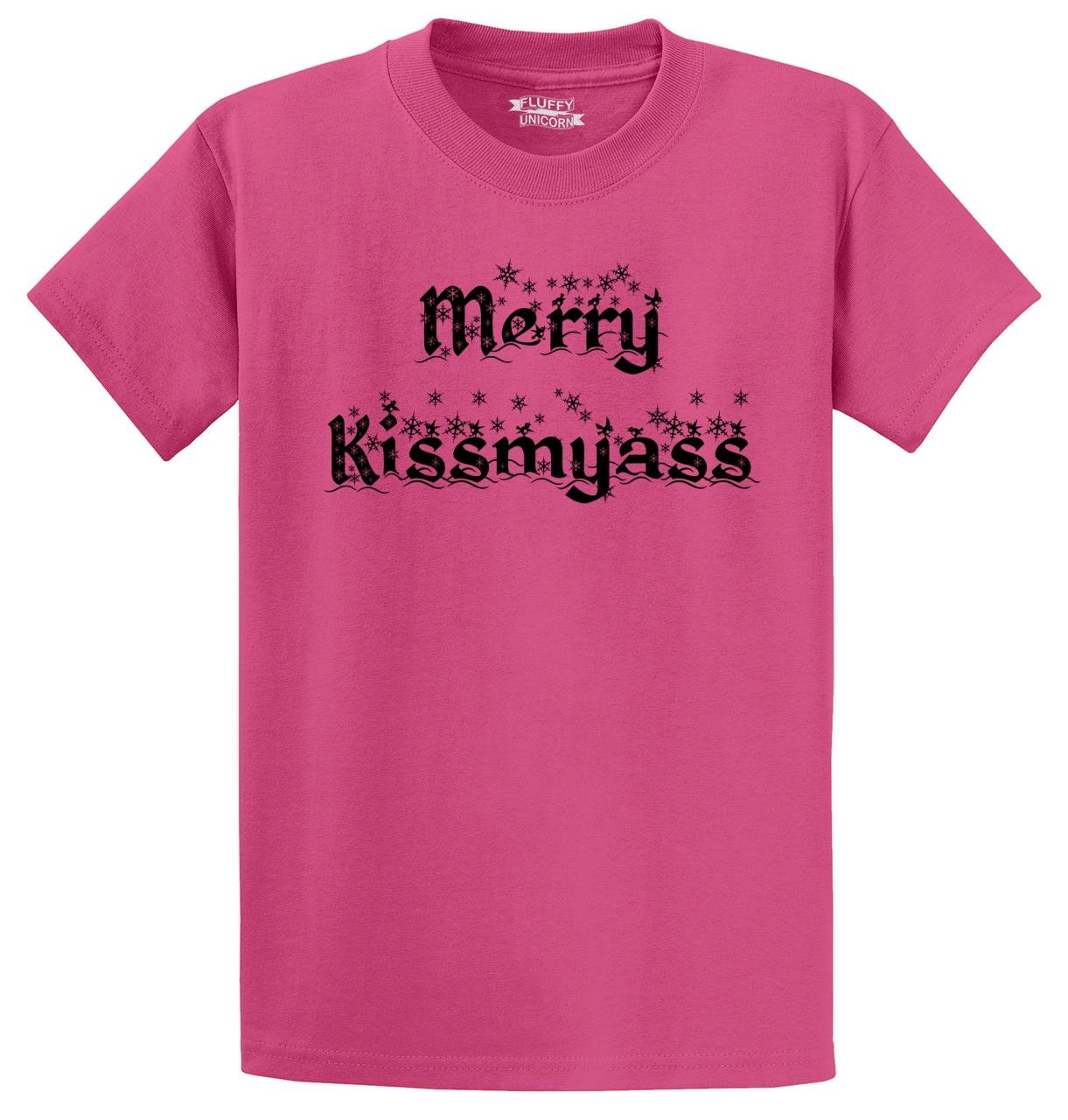 Mens Merry Kiss My Ass T Shirt Christmas Xmas Rude Mean Shirt Ebay