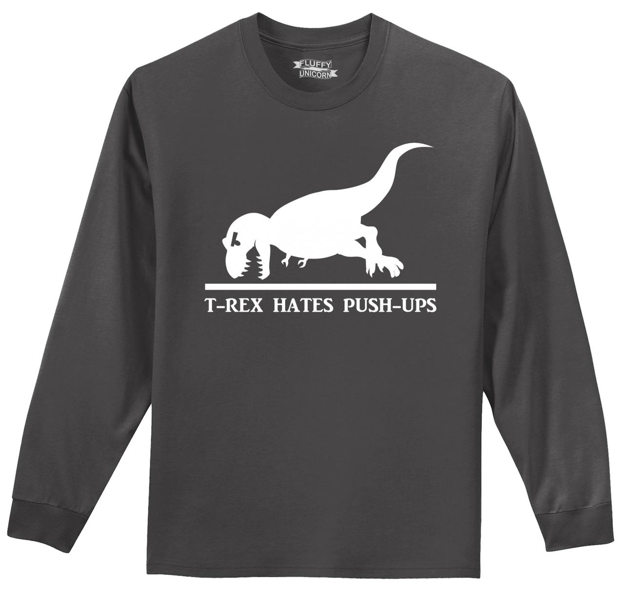 T rex hates push ups hommes t shirt séance d'entraînement raptor dinosaure exercice ice age tee 
