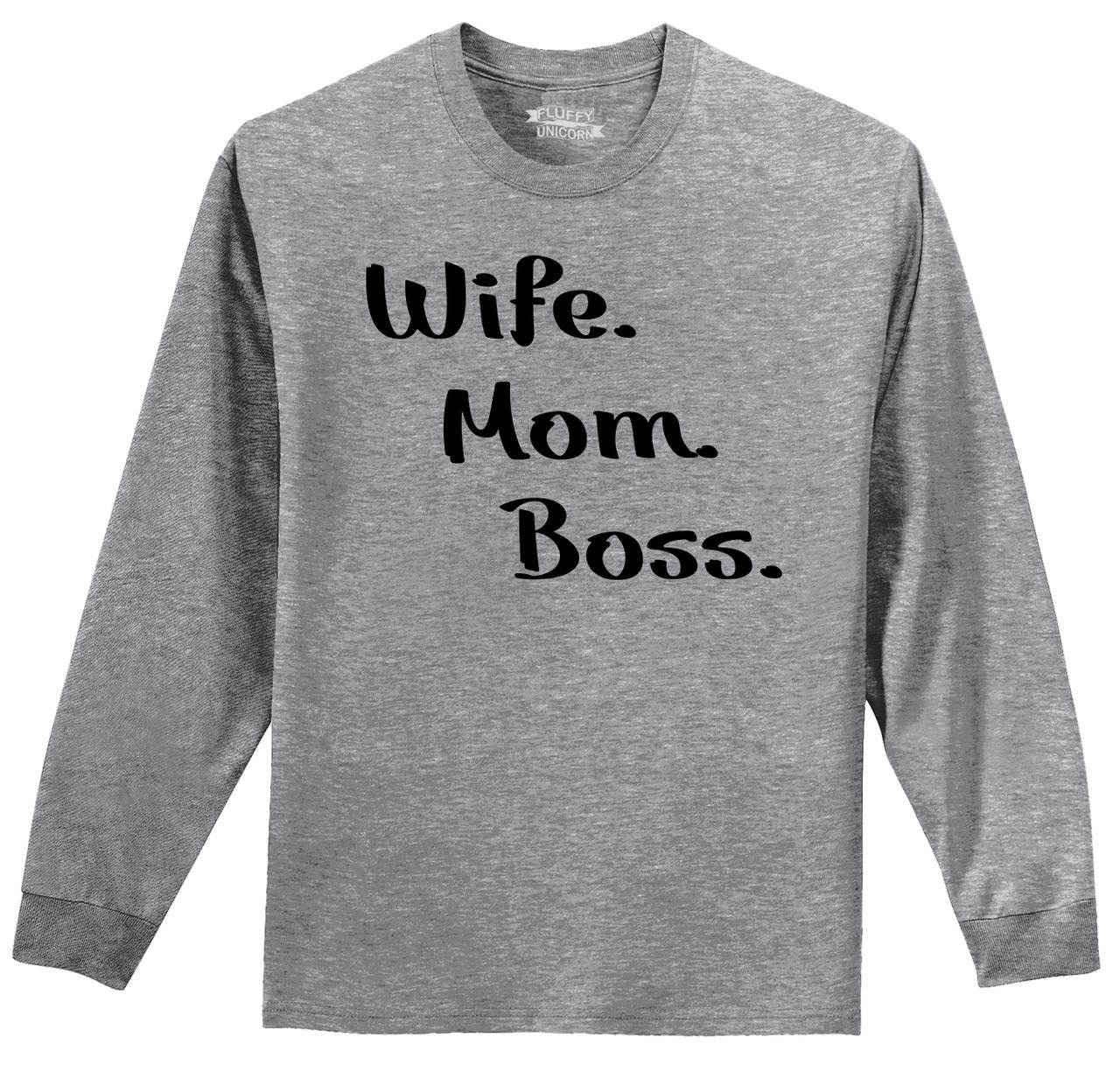 Mens Wife Mom Boss Ls Tee Mothers Day Mother Wife T Shirt Ebay 2705