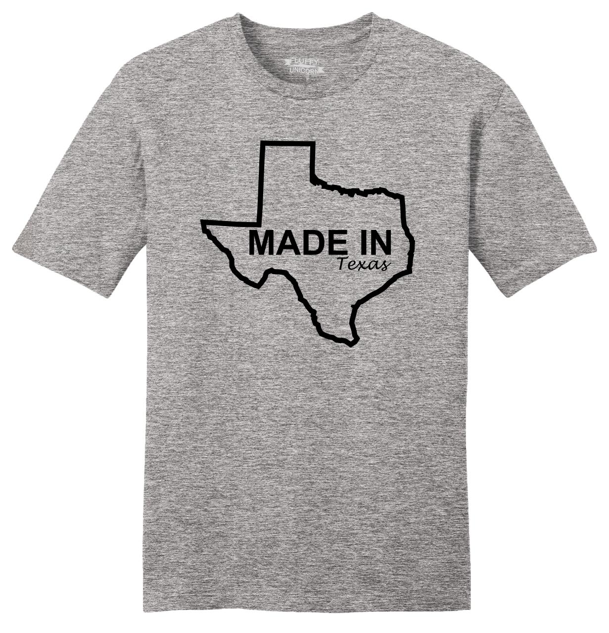 Made In Texas Mens Soft T Shirt Cute Home Pride State Pride Texan Tee ...