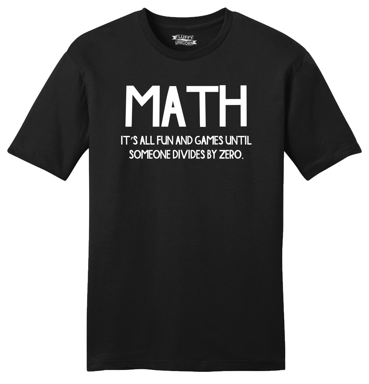 Funny Math Mens Soft T Shirt Division College Math Teacher Humor Tee ...