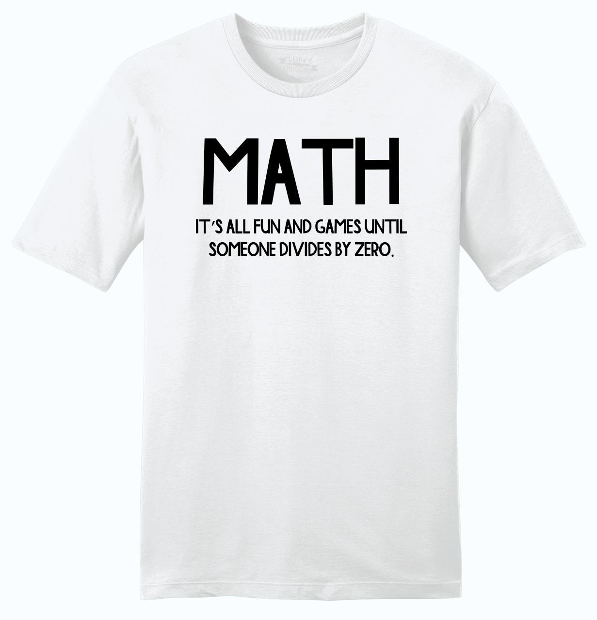 Funny Math Mens Soft T Shirt Division College Math Teacher Humor Tee ...