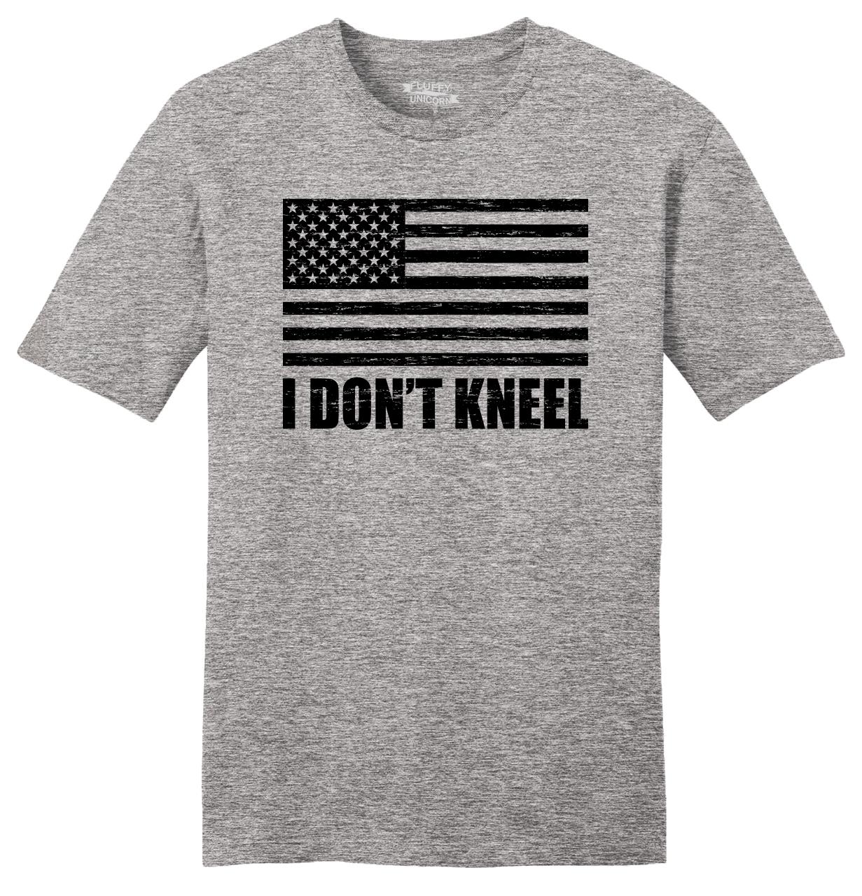I Don't Kneel Mens Soft T Shirt Political American Pride American Flag ...