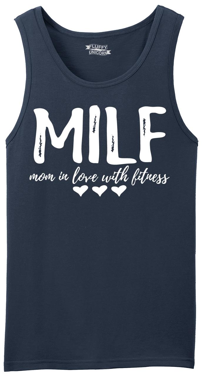 Cybertela Mens Milf Mom In Love With Fitness Sleeveless T-Shirt 