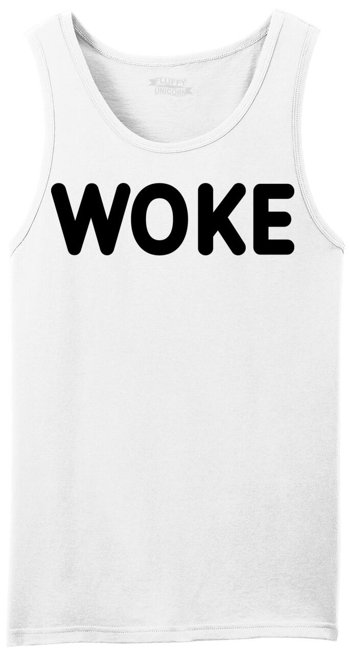 Mens Woke Tank Top Left Democrat Politics Political