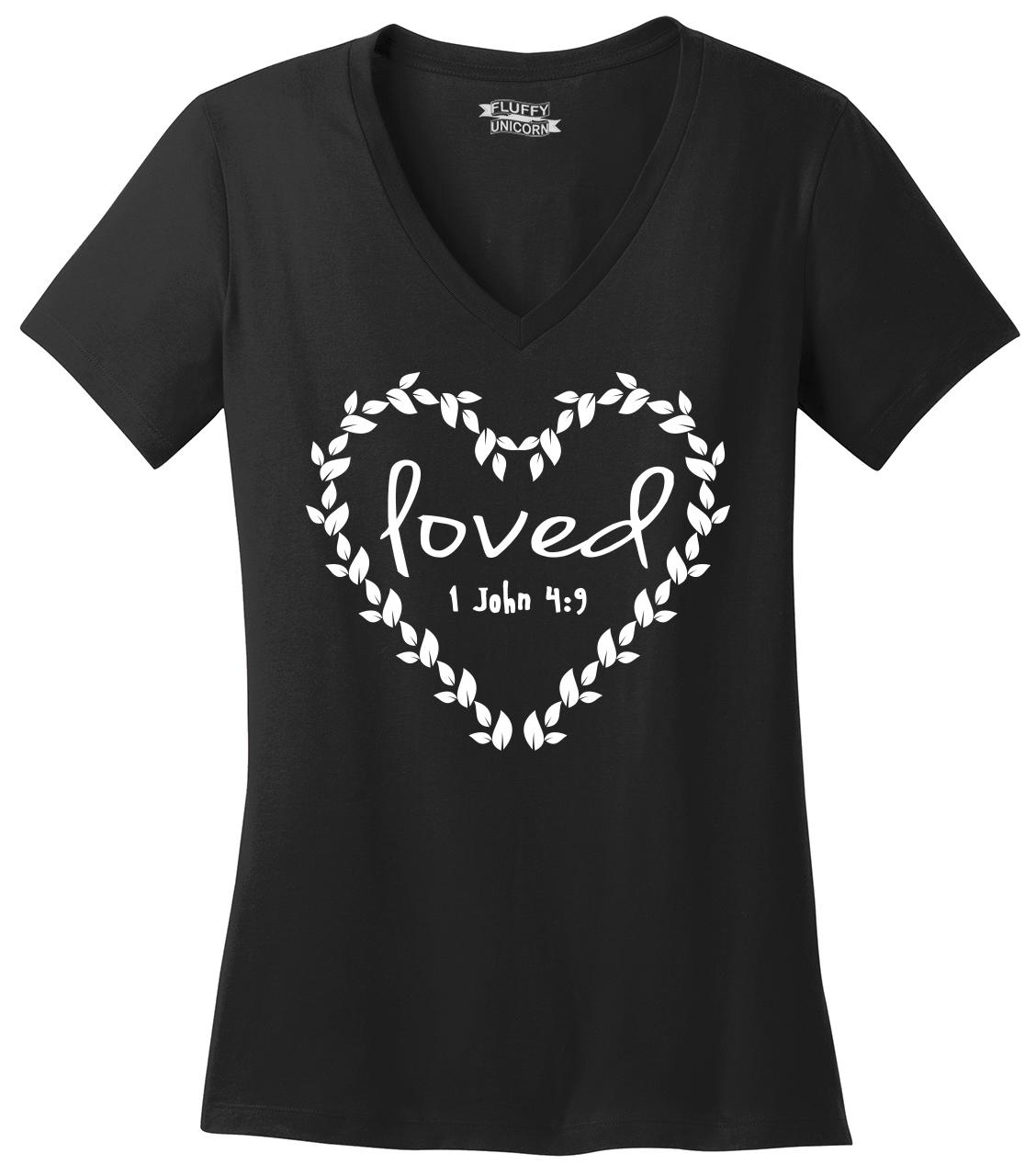 women's v neck christian t shirts