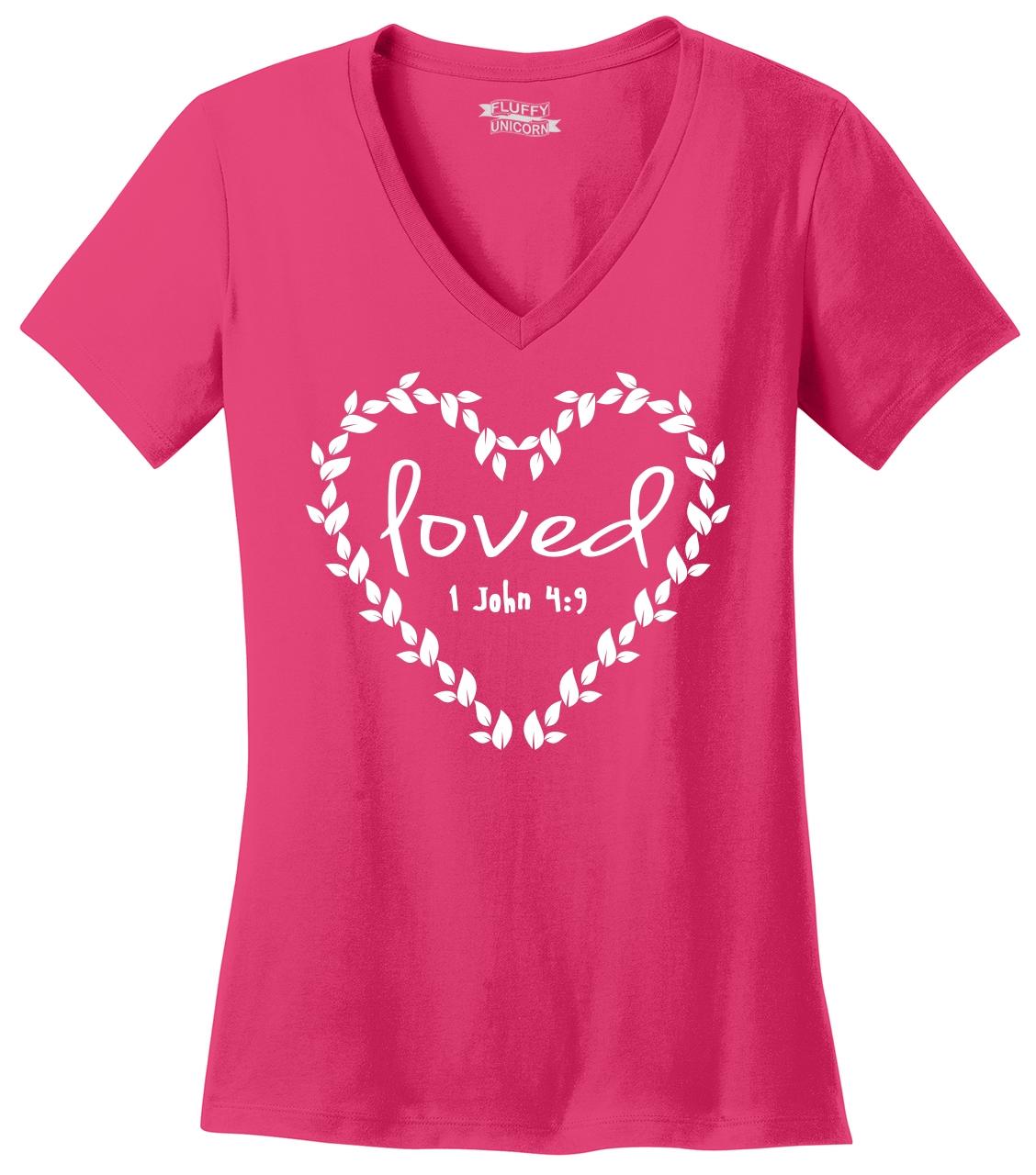 women's v neck christian t shirts