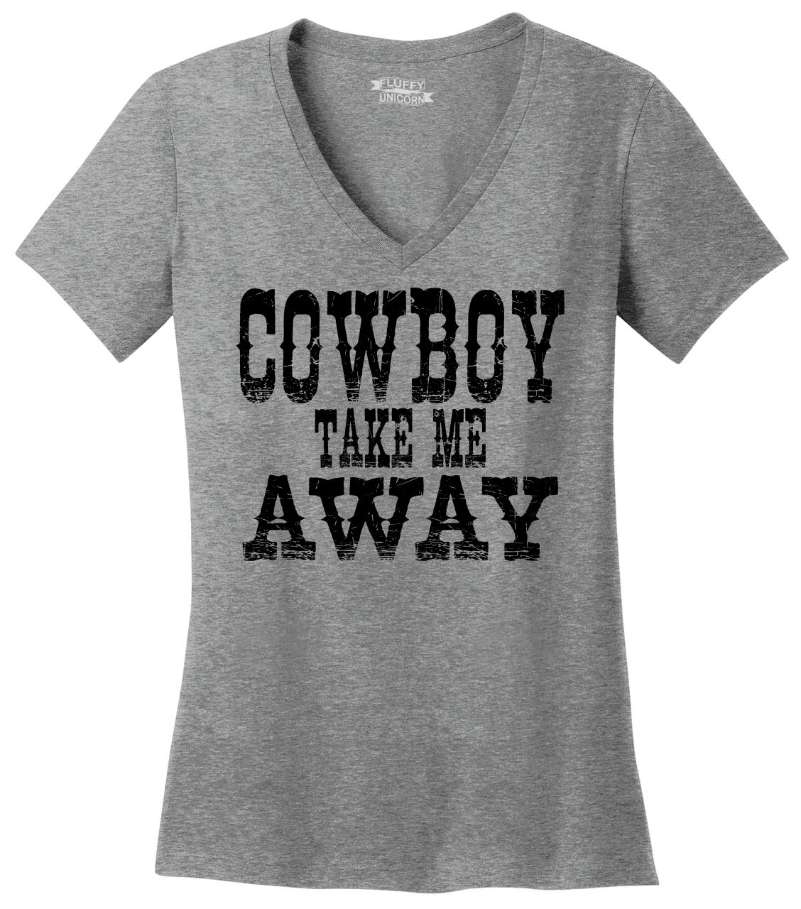 Ladies VNeck T Shirt Distressed Country 