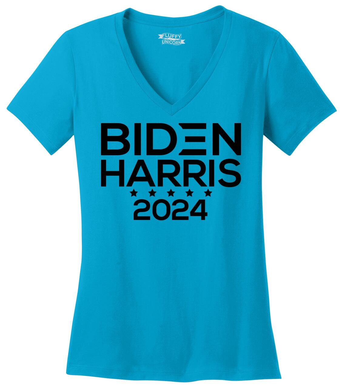 Ladies Biden Harris 2024 Vneck Tee Kamala Elections Politics Rally eBay