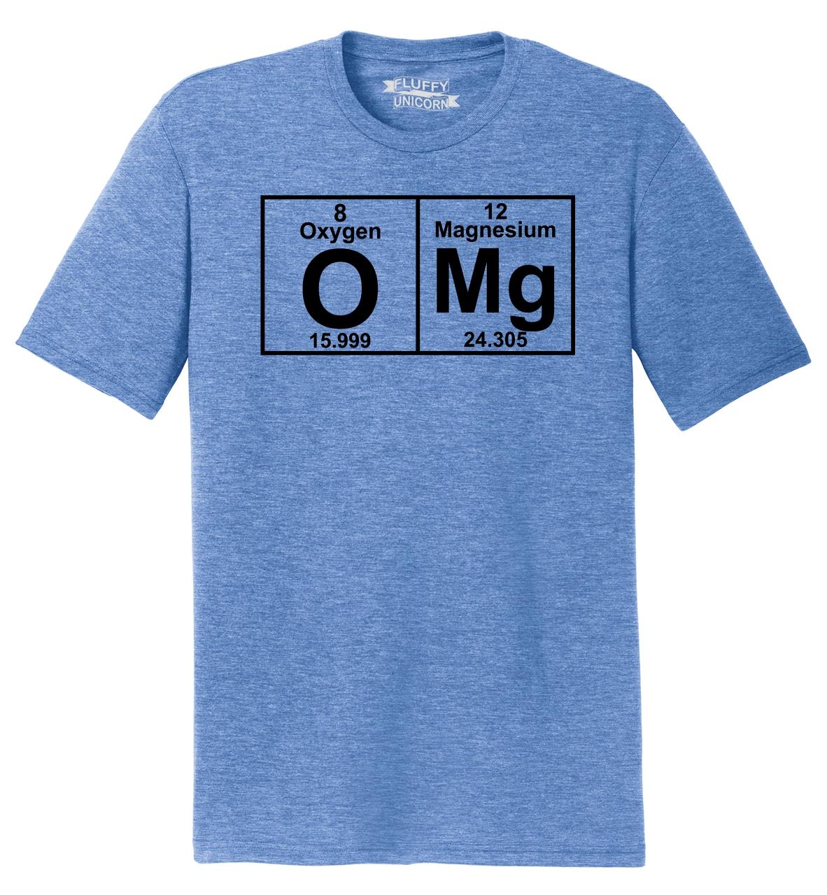 Mens OMG Periodic Table Funny Science Geek Shirt Tri-Blend Tee Elements ...