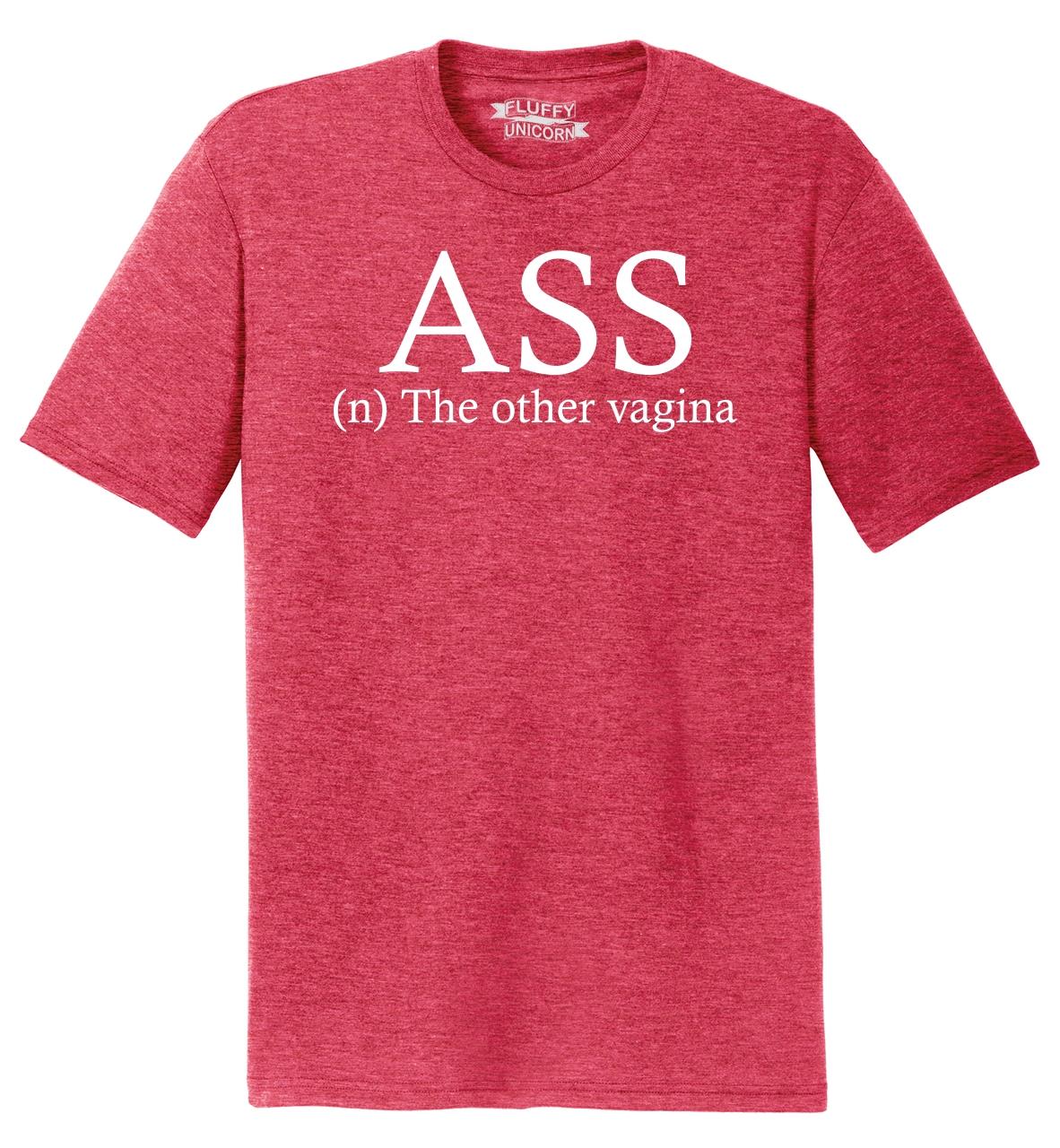 Mens Ass Other Vagina Funny Rude Sexual Shirt Tri Blend Tee Pussy