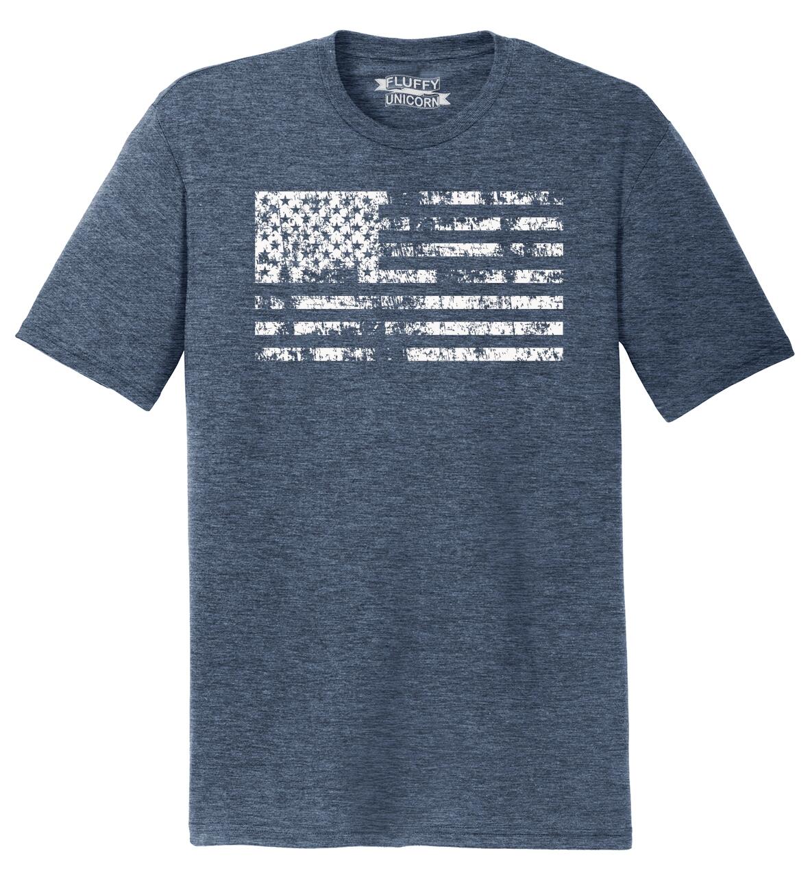 Mens Distressed American Flag Patriotic 