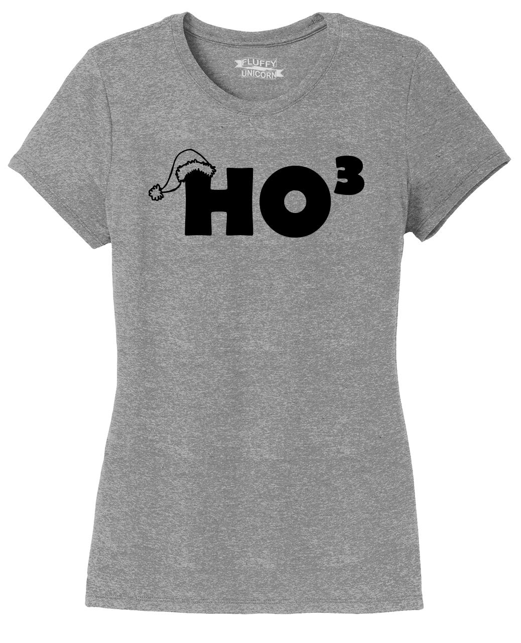 Ladies Ho3 Ho Cubed Ho Ho Ho Tri Blend Tee Christmas Santa Math Xmas Ebay 