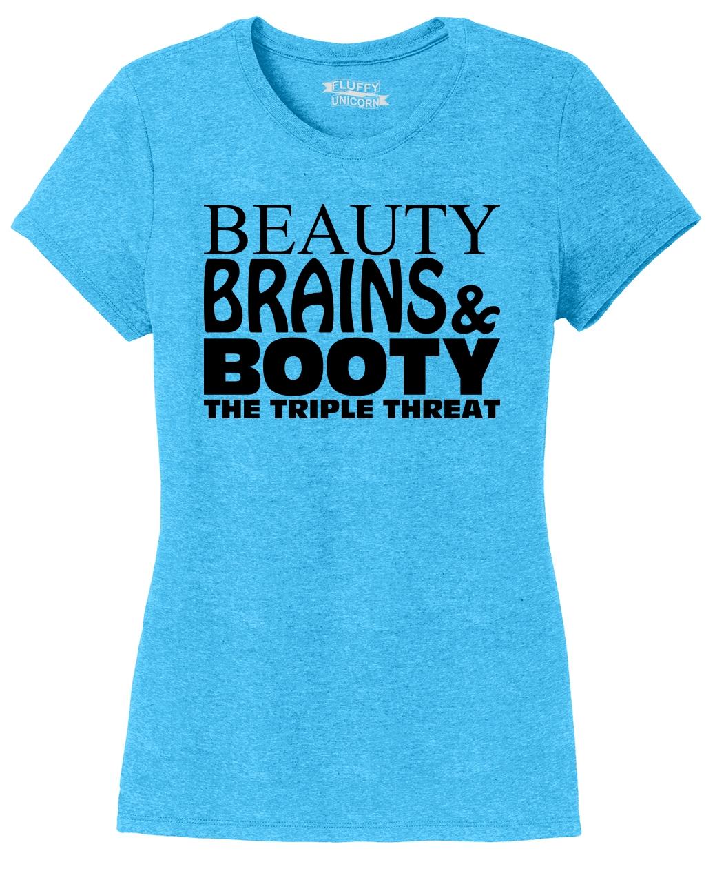 Ladies Beauty Brains Booty Tri Blend Tee Girlfriend Wife Country Graphic Shirt Ebay