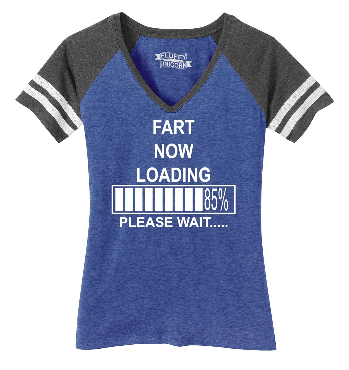 Ladies Fart Now Loading Funny Tech Geek Poop Humor Shirt Game V Neck Tee Gas Ebay
