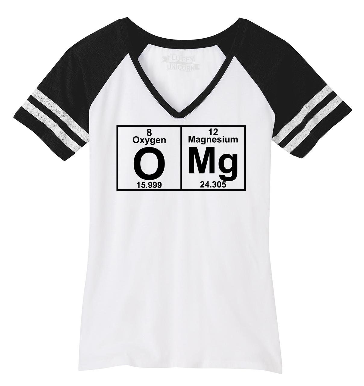 Ladies Omg Periodic Table Funny Science Geek Shirt Game V Neck Tee Elements 1999 Picclick 