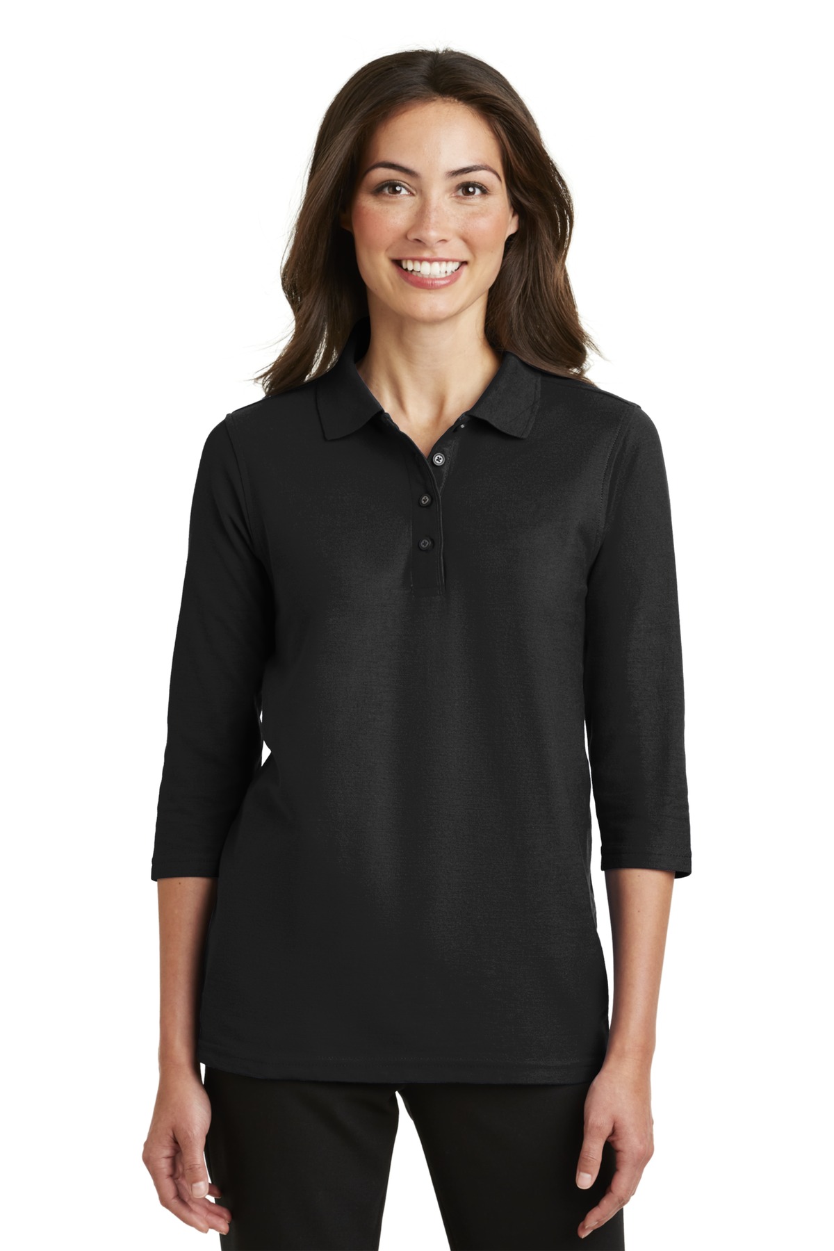 Port Authority Las Silk Touch 3 4 Sleeve Polo Women Shirt Port Authority Las Silk Touch 3 4 Sleeve