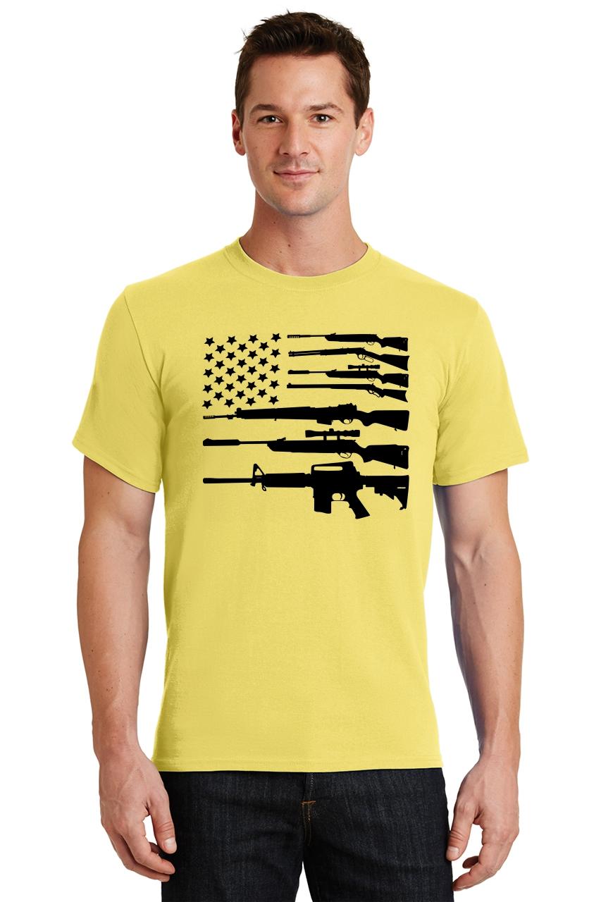Gun American Flag T Shirt Patriotic USA Flag American Pride Gun Right ...