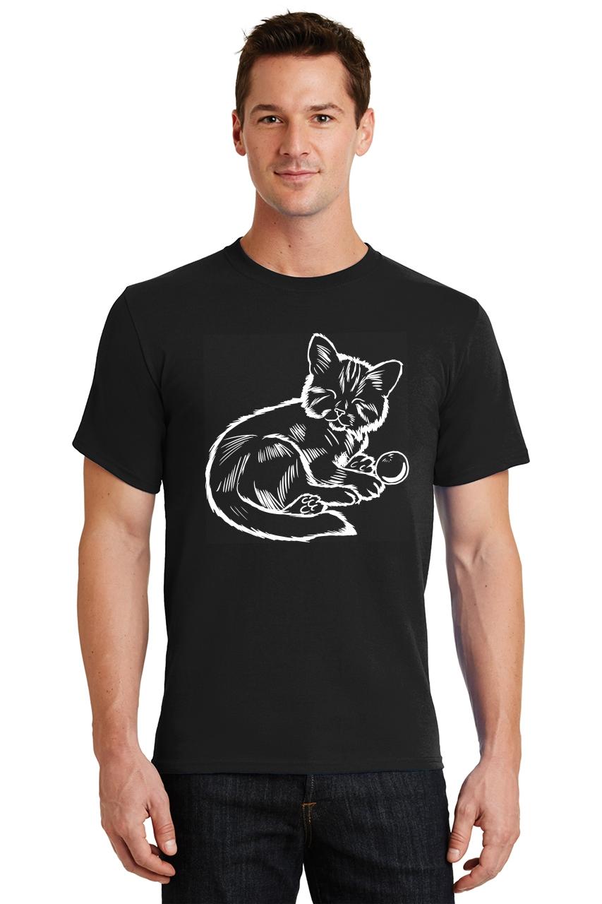 Mens Sleeping Kitten T-Shirt Cat Animal Graphic Tee Shirt | eBay
