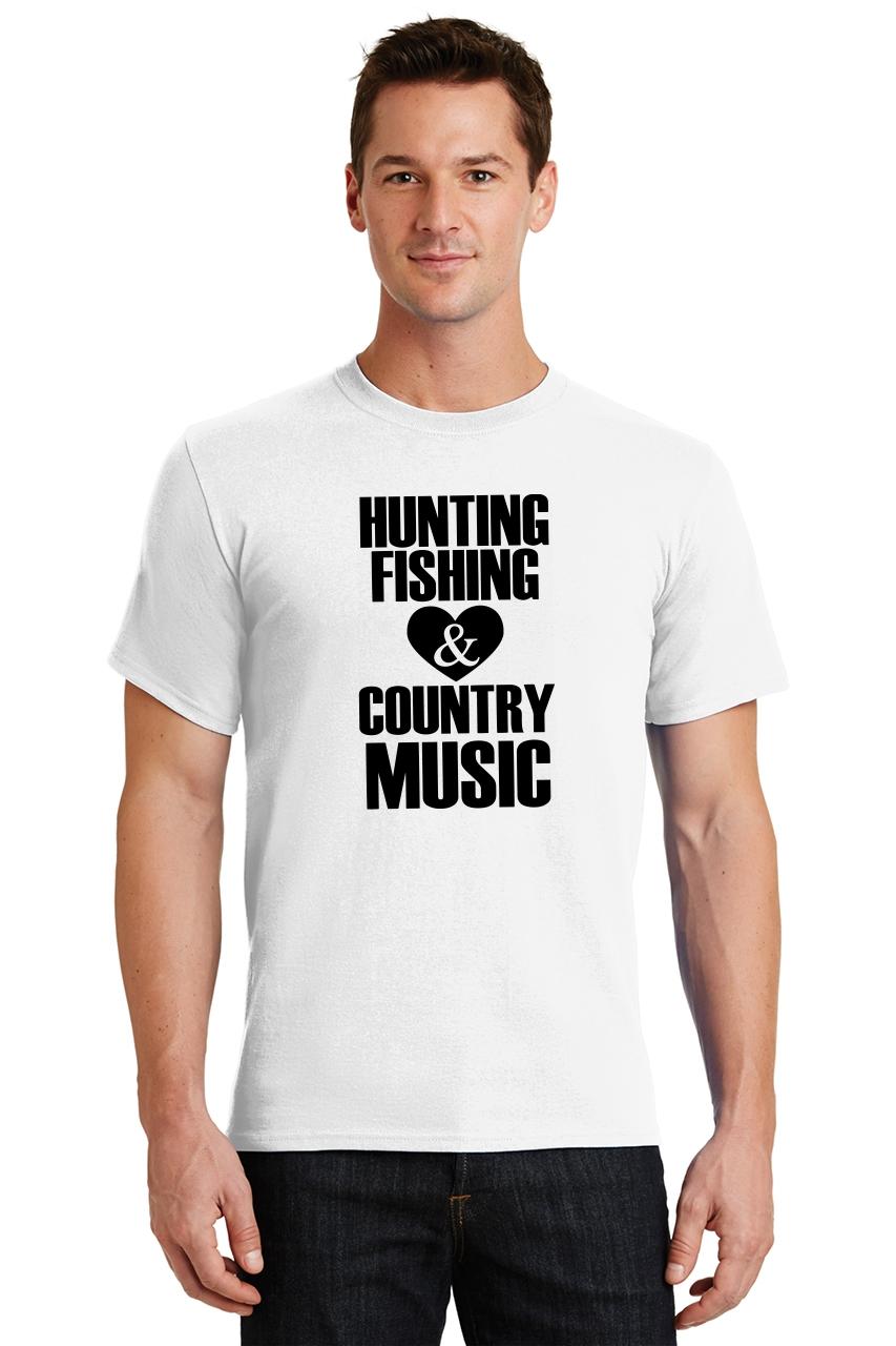 Mens Hunting Fishing And Country Music T-Shirt Redneck Drinking ...