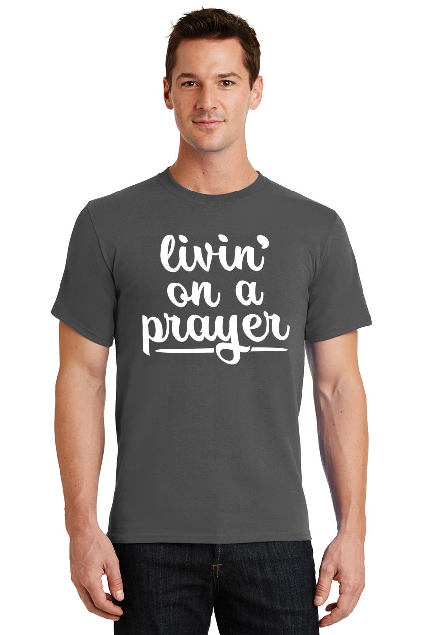 Mens Livin On A Prayer T-Shirt Music Country Religious Shirt | eBay