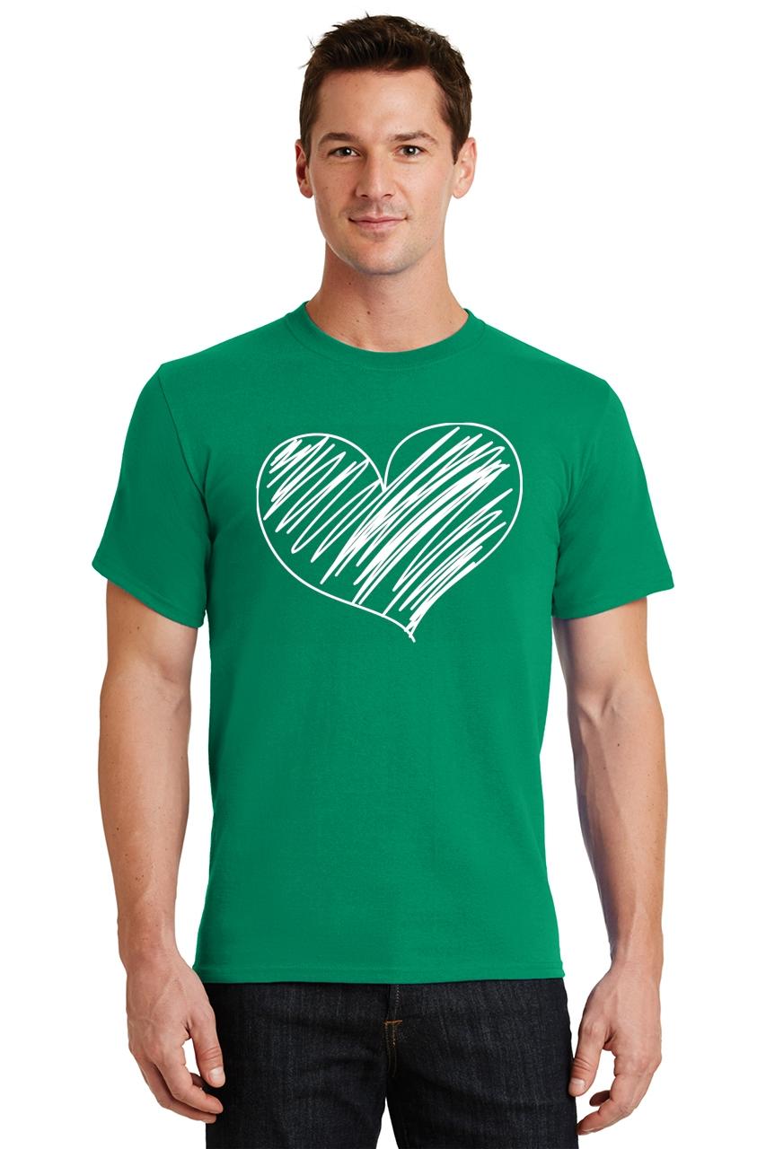 Mens Heart Colored In Valentines Day T-Shirt Love | eBay