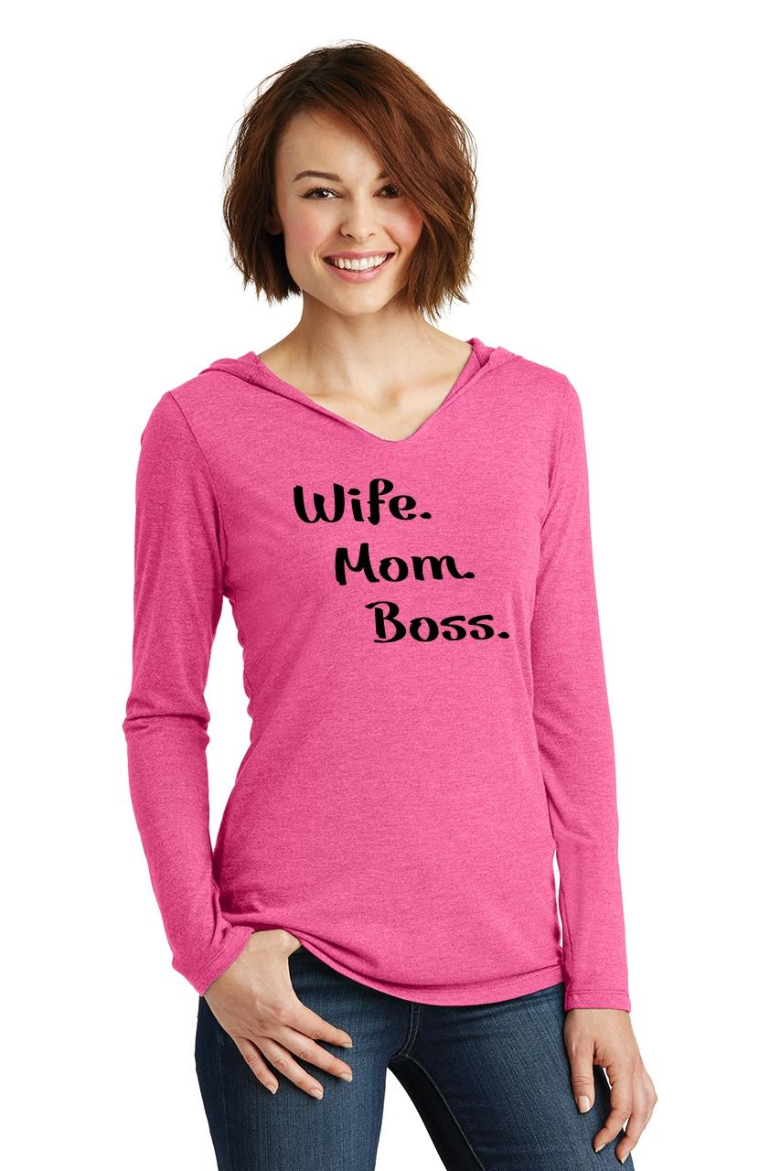 Ladies Wife Mom Boss Hoodie Shirt Mothers Day Mother Wife T Shirt Ebay