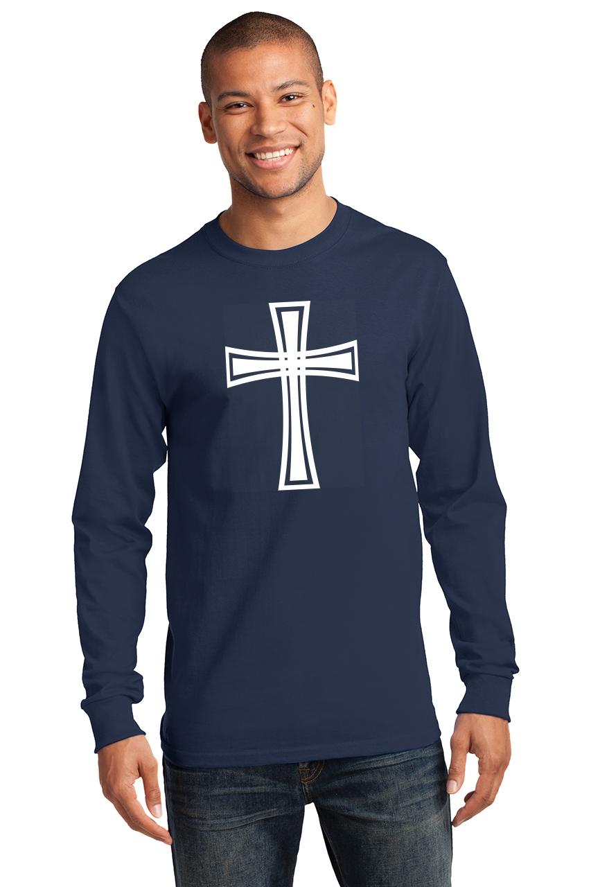 Mens Cross Graphic Tee L/S Tee Religious Christian Jesus Shirt | eBay