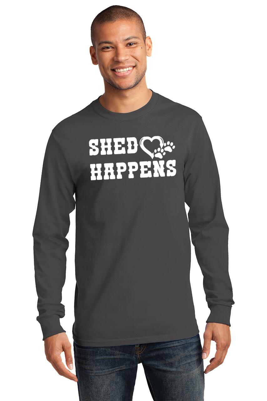 Mens Shed Happens L/S Tee Puppy Dog Paw Heart | eBay