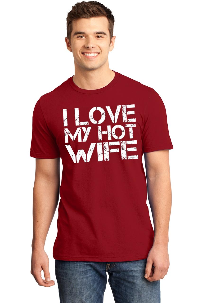 Mens I Love My Hot Wife Cute Valentines Day T Shirt Soft Tee Husband