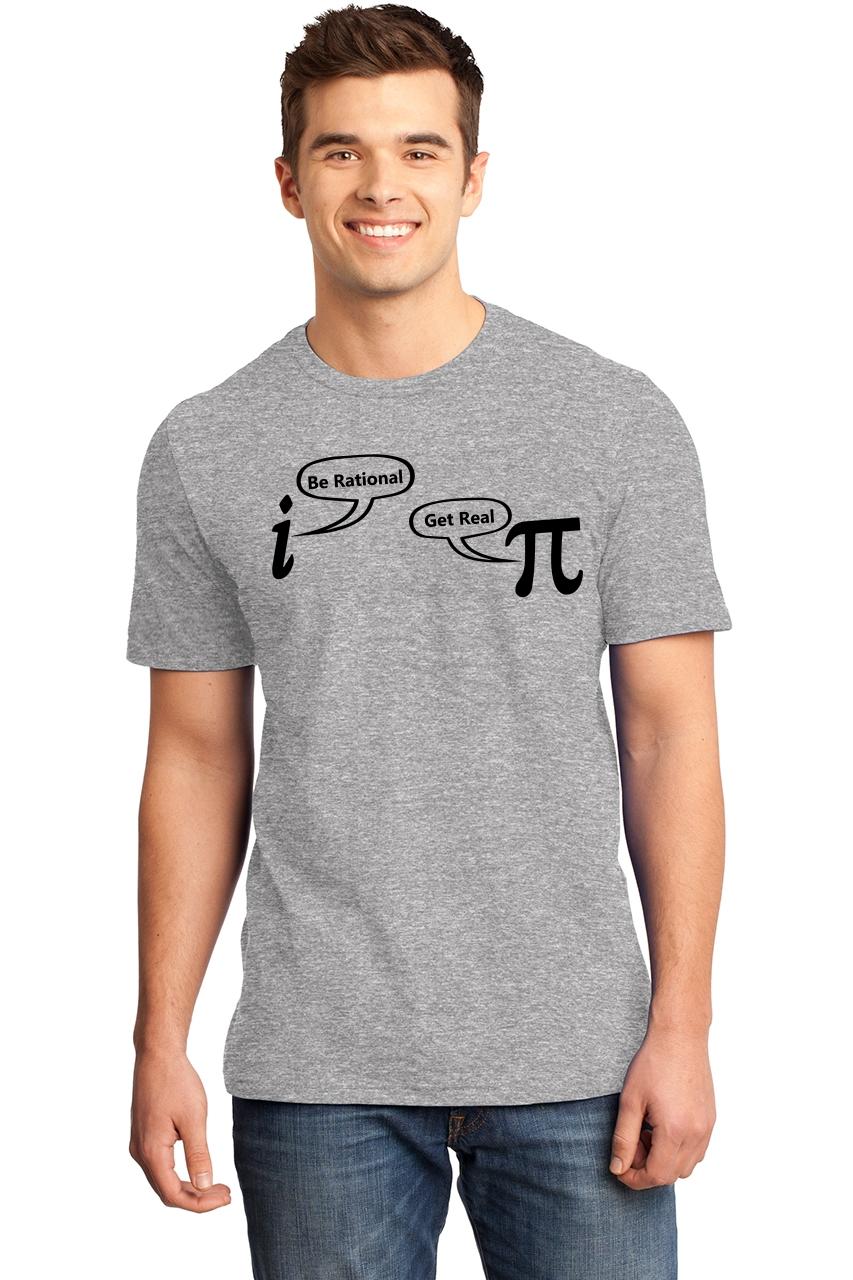 Mens Be Rational Get Real Cute Math Shirt Soft Tee Geek Nerd School ...
