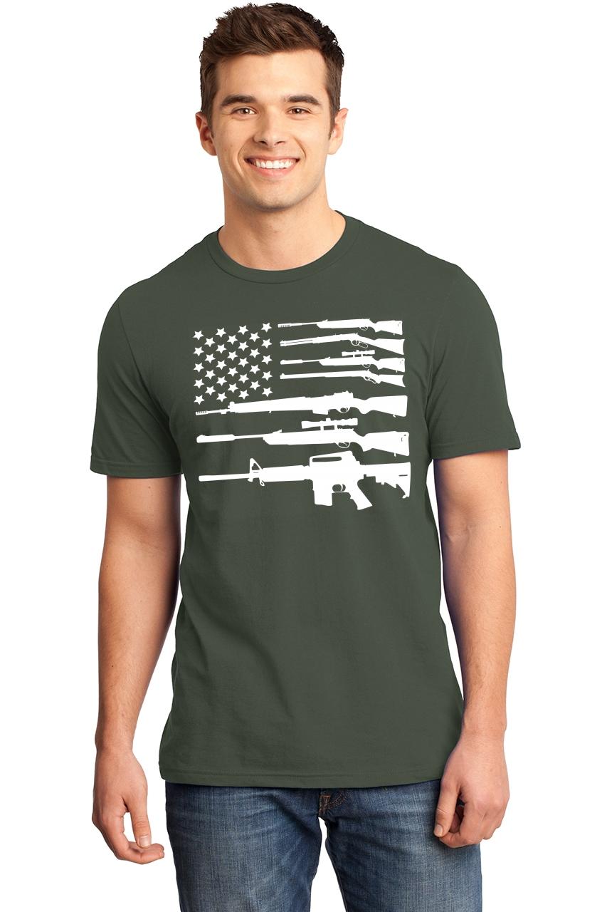 Gun American Flag Mens T Shirt Patriotic USA Flag American Pride Rights ...