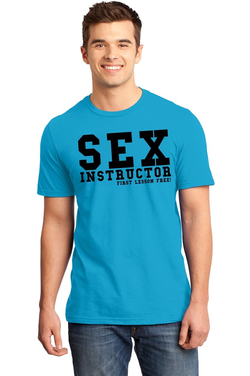 Mens Sex Instructor First Lesson Free Soft Tee Party College Rude Shirt Ebay