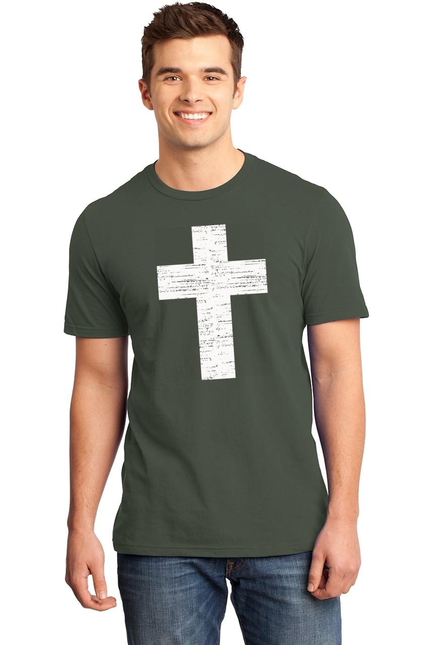 Mens Distressed Cross Soft Tee Religious Religion Christian Shirt | eBay