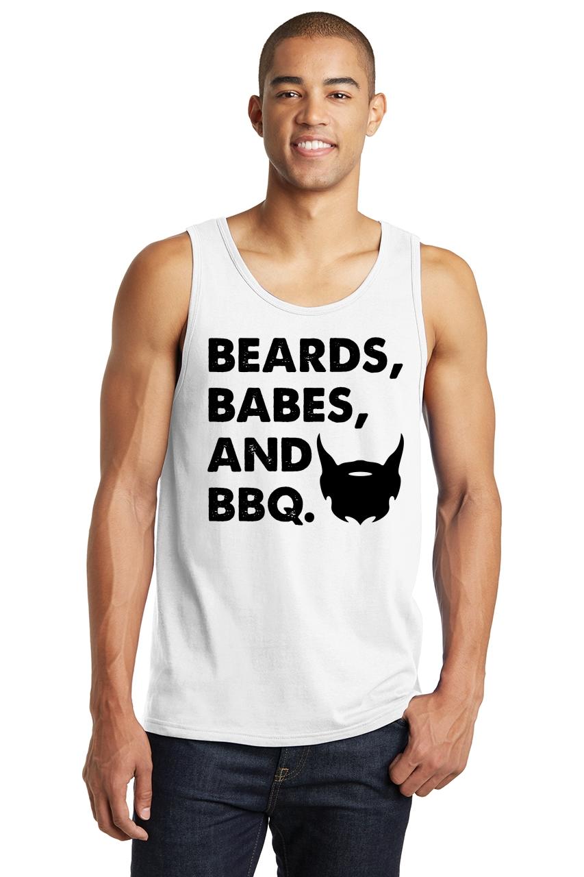 Mens Beards Babes BBQ Tri-Blend Tee Summer Redneck Outdoors Food