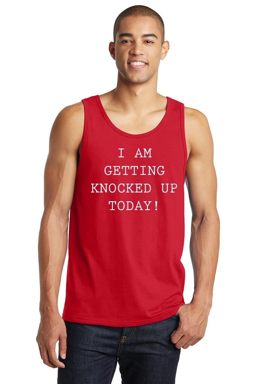 Mens I Am Getting Knocked Up Today! Tank Top Ivf Lgbt Husband Wife | eBay