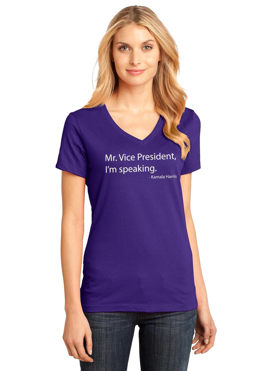 I'm Speaking Kamala Harris Women's V-Neck T-shirt Vice Presidential Debate Tee