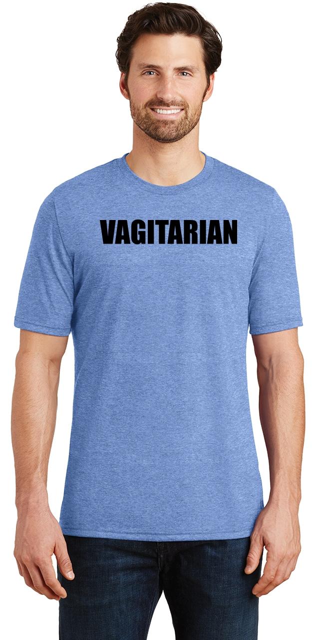 Mens Vagitarian Rude Sexual Humor Funny Shirt Tri Blend Tee Vegetarian Vagina Ebay