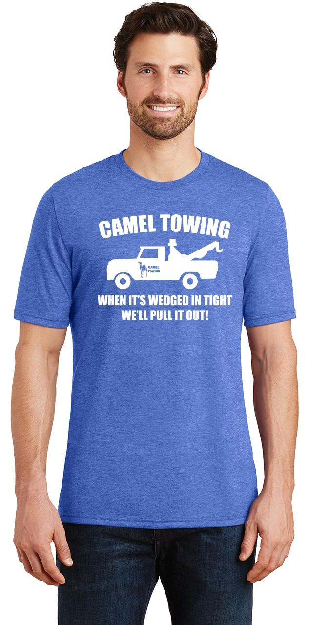 Mens Camel Towing Rude Humor Funny Shirt Tri Blend Tee Truck Sex Party