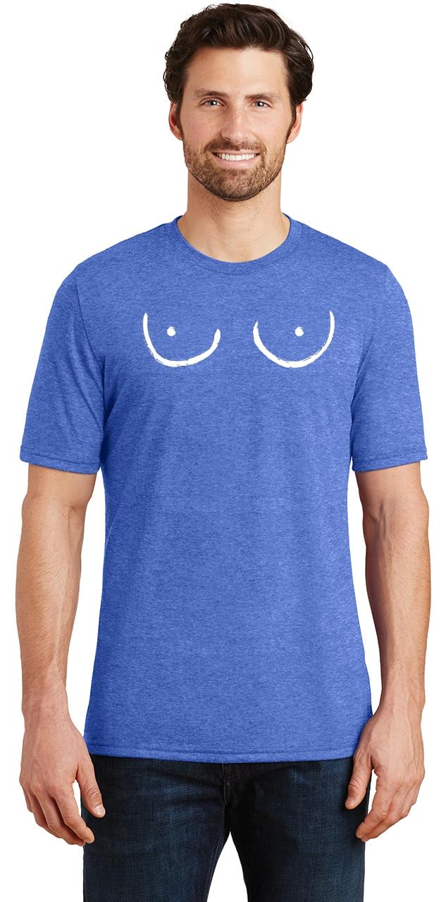 Mens Boobs Drawing Funny Graphic Tee Tri Blend Tee Boobies Sex Party Ebay