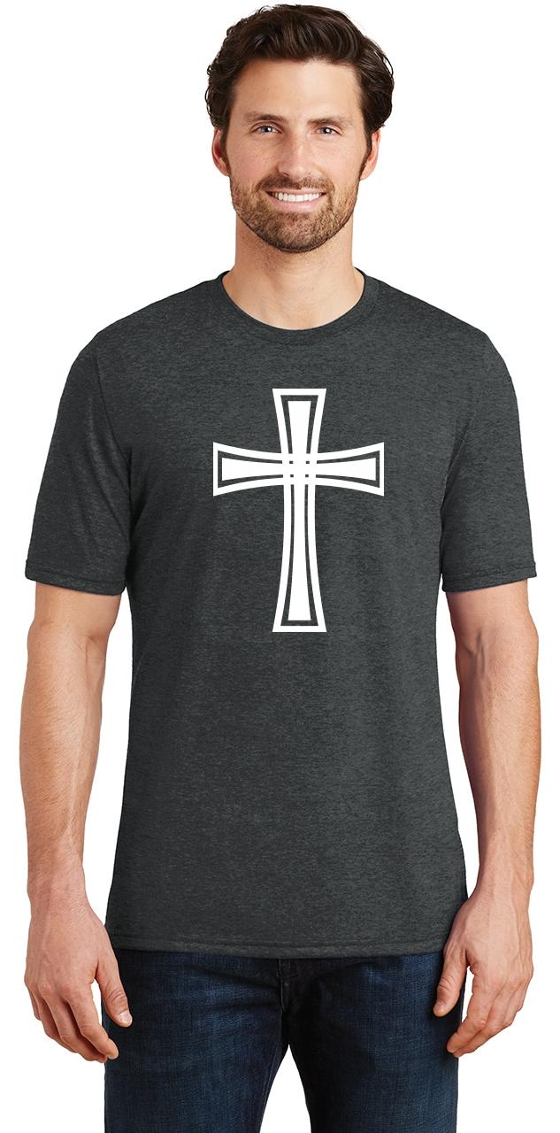 Mens Cross Graphic Tee Tri-Blend Tee Religious Christian Jesus Shirt | eBay