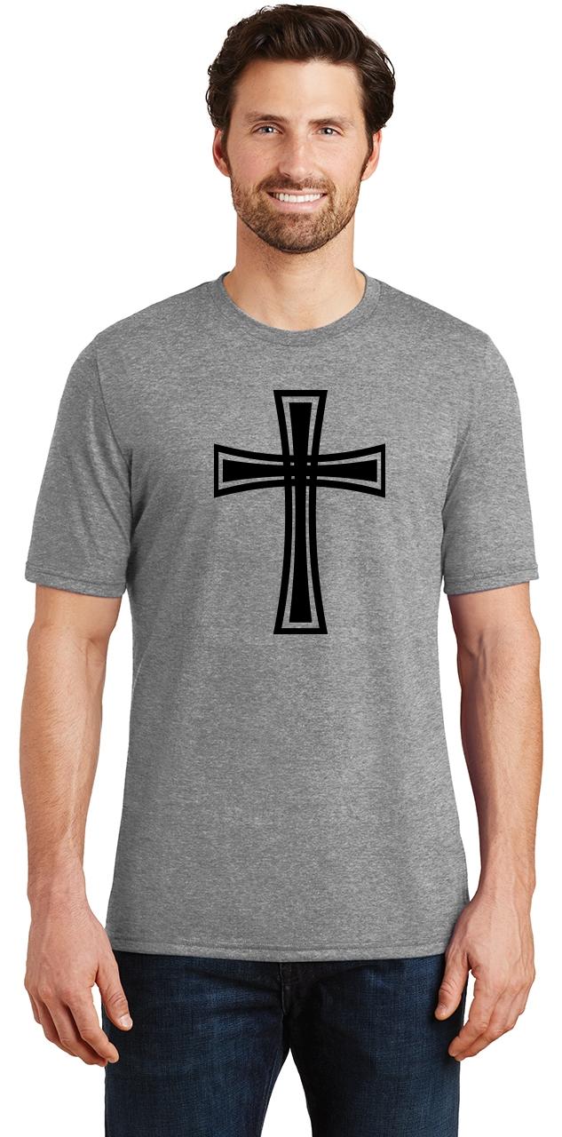 Mens Cross Graphic Tee Tri-Blend Tee Religious Christian Jesus Shirt | eBay