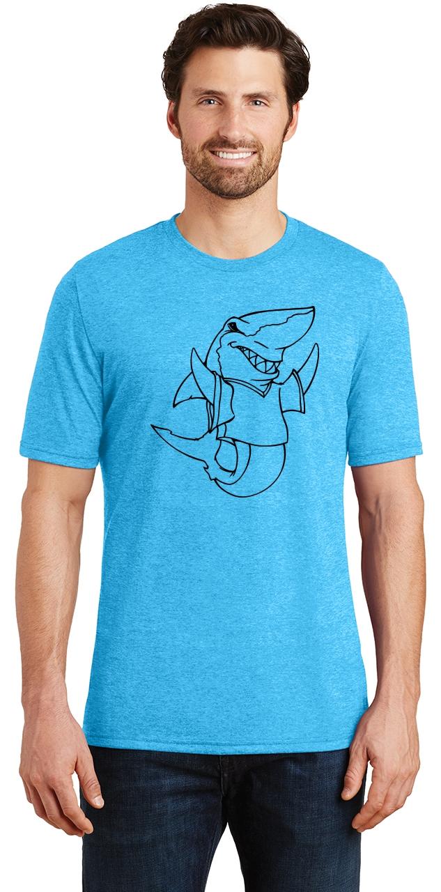 Mens Smiling Shark Graphic Tee Tri-Blend Tee Animal Ocean Beach Shirt ...